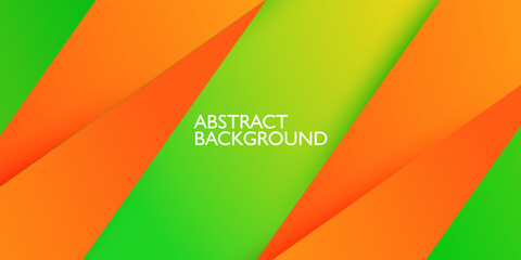 Orange and green abstract background. Colorful geometric design. Modern overlap papercut futuristic background vector illustration. Eps10 vector