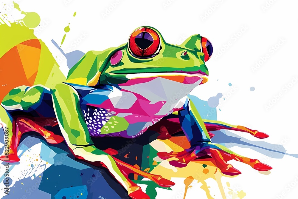Wall mural wpap pop art. illustration of a frog - Wall murals