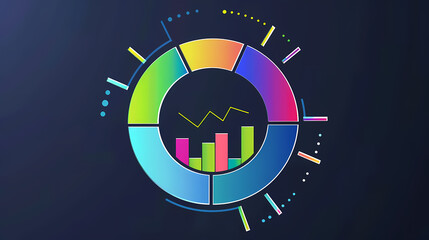 Circle chart design template for creating vector image