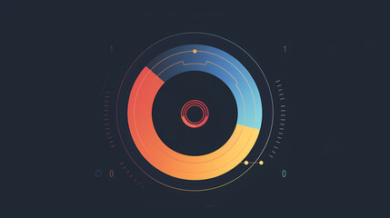 Circle chart design template for creating vector image