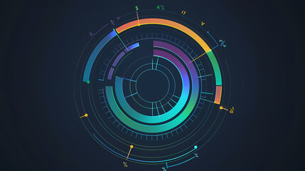 Circle chart design template for creating vector image