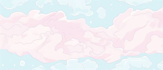 Abstract pastel cloud pattern in pink and blue. Dreamy sky background ideal for design projects and digital artwork.