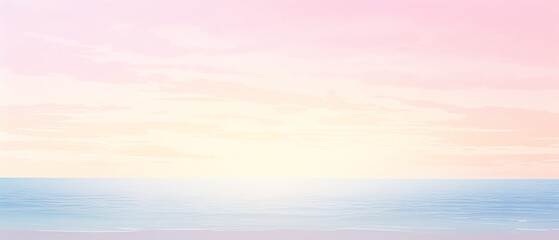 A serene sunrise over the calm ocean, with a gradient pink and blue sky creating a tranquil and peaceful atmosphere.