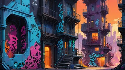 Obraz premium Enigmatic Urban Sorcerer: A Graffiti Art Tribute