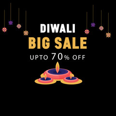 diwali sale banner design with fire cracker illustration diwali festival sale background for banner, poster, flyer, invitation card
