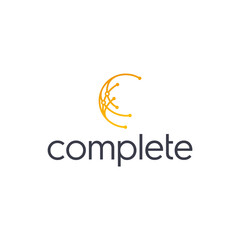 Obraz premium Letter C networking logo vector illustration