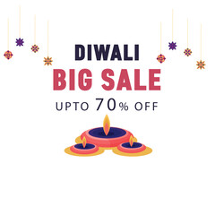 diwali sale banner design with fire cracker illustration diwali festival sale background for banner, poster, flyer, invitation card
