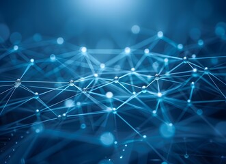 Obraz premium Abstract Technology Background with Network Connection in Blue Tone