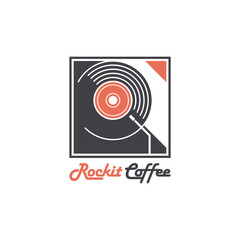 Vinyl, disc, music logo vector illustration