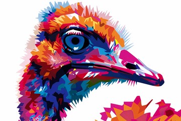 Naklejka premium wpap pop art. illustration of an ostrich