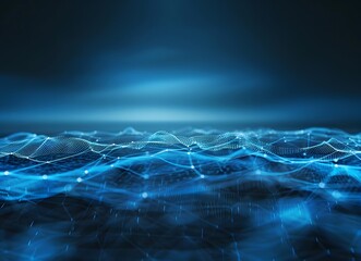 Abstract Technology Background with Blue Glowing Connections