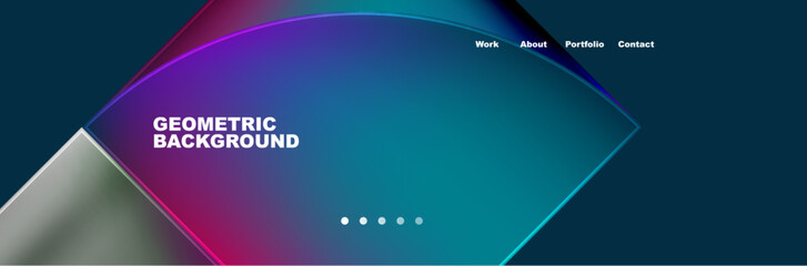 Round triangles and squares web site page template. Vector Illustration For Wallpaper, Banner, Background, Card, Book Illustration, landing page