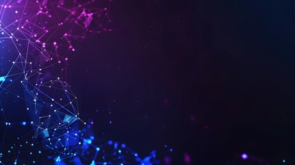 Abstract Technology Background with Glowing Blue and Purple Dots