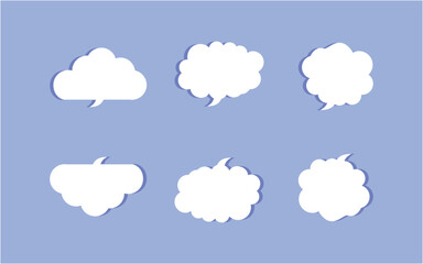 Speech bubble collection set of different shape design illustration