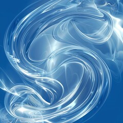 Blue Swirl Shapes Minimalist Abstract Background