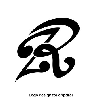 monogram letter ZR logo design. letter ZR logo for apparel brands. ZR or RZ logo design for Apparel brand. letter ZR apparel logo design template. 