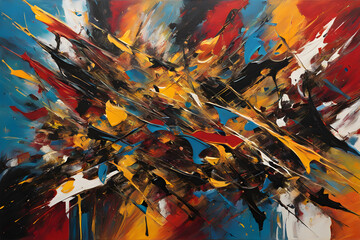 An Abstract Painting that represent of Complicated and Complex mind and problem, difficult life, painful and chaos.