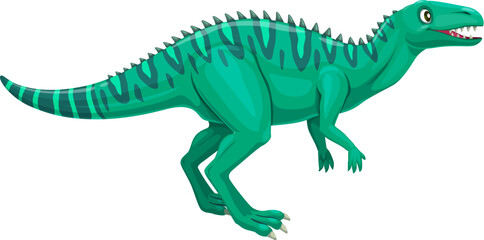 Cartoon Dubreuillosaurus dinosaur character for kids dino toy, vector Jurassic reptile. Funny green Dubreuillosaurus dino with cute face for children prehistoric education or dinosaurs archeology game