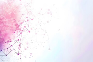 Abstract Vector Network with Dots in Pink, Purple, Blue on White