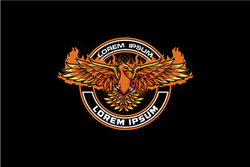 Obraz premium Phoenix mascot logo badge vector image template