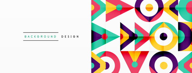 Fototapeta premium Colorful circle and triangle abstract background. Template for wallpaper, banner, presentation, background