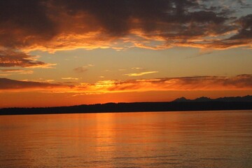 sunset over the river