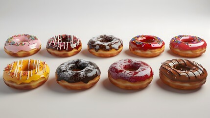 Assorted D Doughnuts Imitating Various Styles
