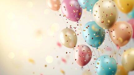 Birthday party background border with baloons