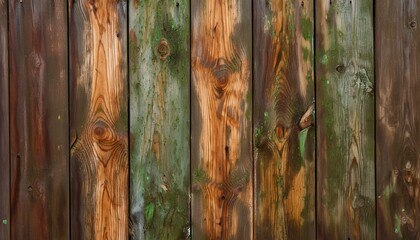 Old wood texture wood pattern background from old and cracked vertical boards moss color with rust spots natural mossy