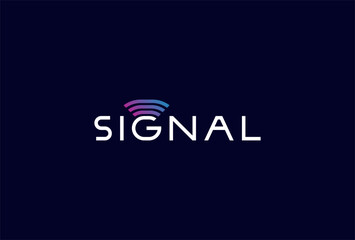 Signal Logo, letter G with signal icon combination  in text signal typography logo, vector illustration