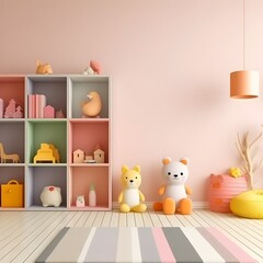 Cozy and Vibrant Kids Room with Playful Animal Toys and Accessories