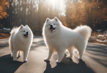 background with dogs no png 3d samoyed friendly collection created using transparent
