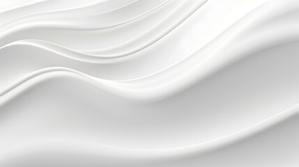 Graceful Undulations of Ethereal White Abstract Shapes in 3D Digital Rendering