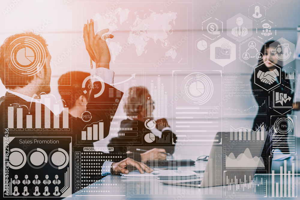 Aufkleber big data technology for business finance analytic concept. modern interface shows massive informatio