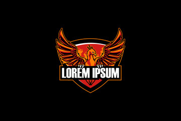 Obraz premium Phoenix logo badge vector image template