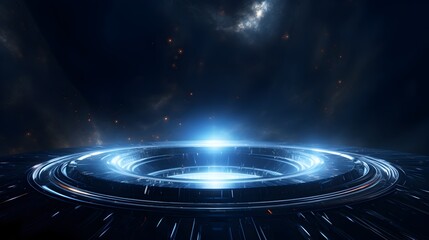 Mesmerizing Blackhole Portal Revealing Futuristic Digital Cosmos and Boundless Technological Innovation