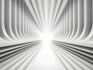 Minimalist Abstract Geometric Channel with Converging Stripes in Perspective View