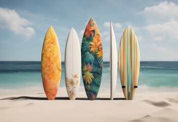 cutout png isolated colorful surfboard transparent motifs tropical background surf board hawaii flower wave cut out clipping outline silhouette sport palm