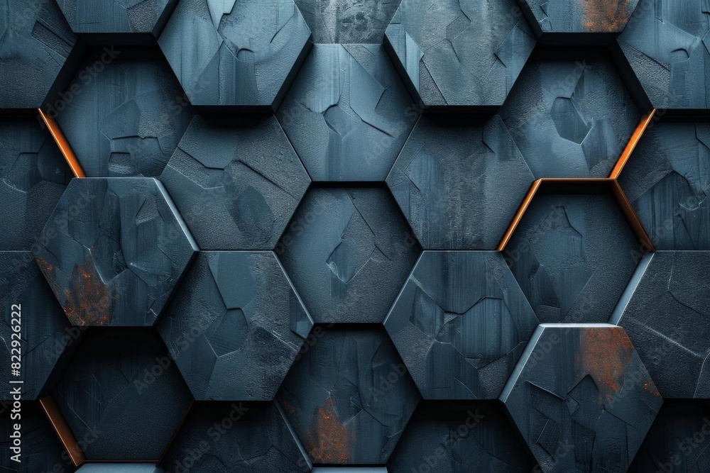Poster create a seamless texture with a pattern of beveled hexagons