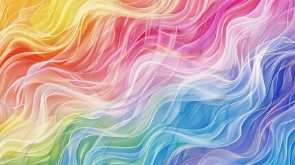 Obraz premium Mesmerizing background with a seamless rainbow pattern showcasing a spectrum of colors in artistic waves, ideal for creative and uplifting designs.