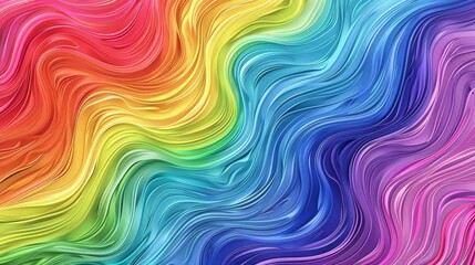 Fototapeta premium Mesmerizing background with a seamless rainbow pattern showcasing a spectrum of colors in artistic waves, ideal for creative and uplifting designs.