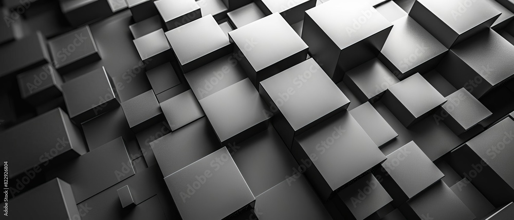 Poster create a seamless, high resolution texture of randomly sized cubes with realistic lighting and shado
