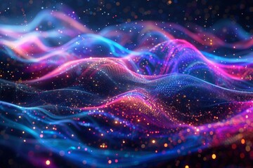 Obraz premium An ethereal dreamscape, where waves of stardust dance in the currents of the cosmos