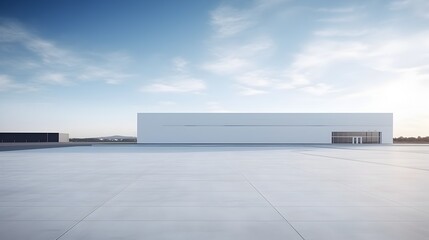 Obraz premium Vast Minimalist Concrete Architectural Structure in Sleek Industrial Setting