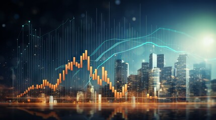 Global stock market analysis: business finance chart illustrating digital profit growth and investment trends with financial data and forex trading statistics on technology background

