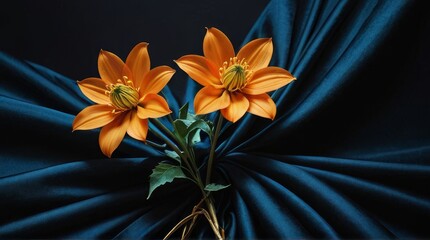 Golden Elegance: A Captivating Bouquet in Dark Gold and Blue