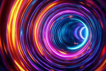 Immerse yourself in the mesmerizing world of vibrant hues and spiraling light