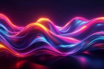An abstract image of colorful waves of light