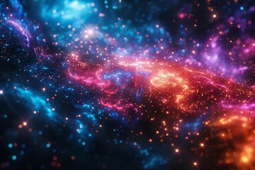 Naklejka premium Explore the infinite beauty of the cosmos with this stunning space-themed wallpaper. Get lost in a sea of stars, and let your imagination soar.