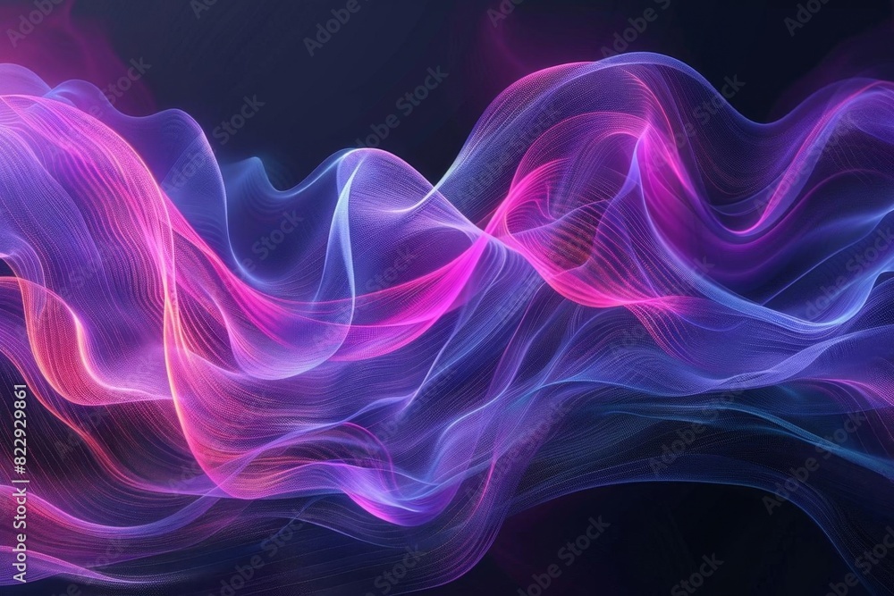 Poster create a seamless looping animation of a glowing purple and blue energy field pulsing and flowing. t